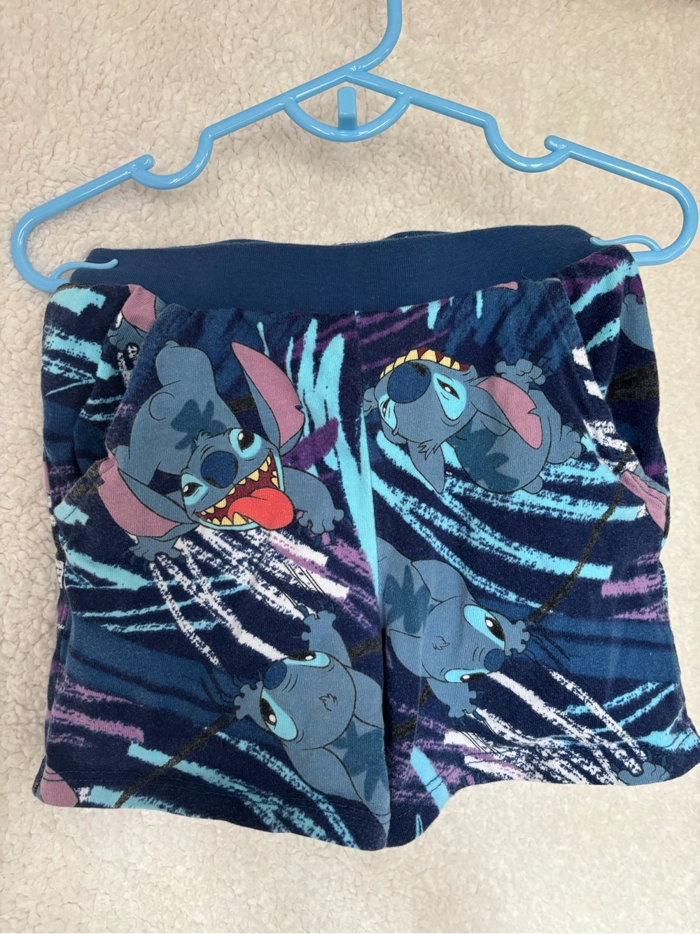 Disney Baby Stitch Blue Shorts โ 12โ18M โ 100% Cotton